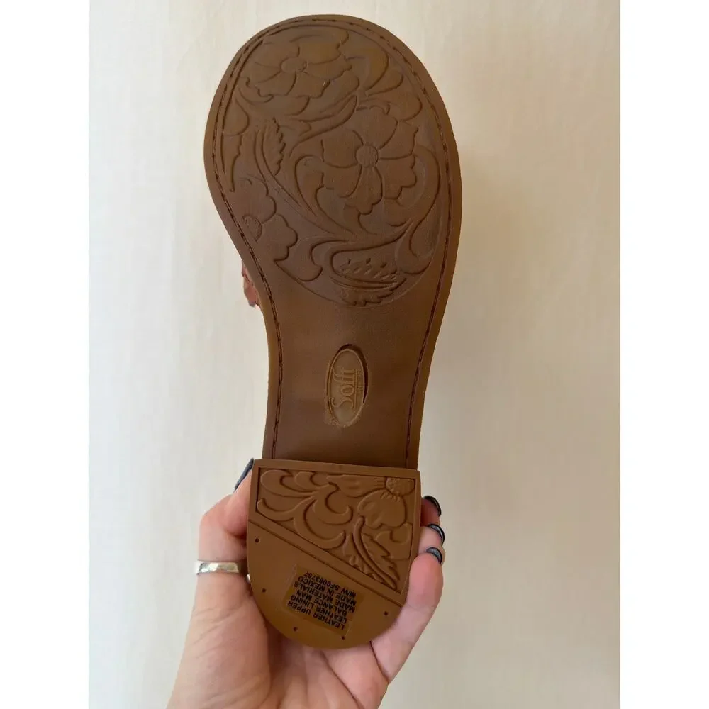 NIB Sofft Ardee Sandal - Woven Leather Slide - Brown 0593 US SZ 11